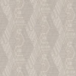  Természetes Etno geometrikus textil - bonyolult hímzés fantasztikus minta krémfehér bézs és szürke tónus tapéta (751932)