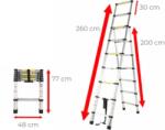 Ztrust Scara combinata telescopica din doua piese Ztrust TAL202026 2 x 9 fokos buc | 2 m | Aluminiu (TAL202026)