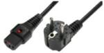 IEC Lock Cablu de alimentare Schuko/IEC C13 unghiular M/F 1m negru cu blocare IEC LOCK (IEC-EL249S)