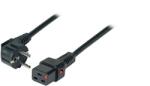IEC Lock Cablu de alimentare Schuko/IEC C19 drept M/F 2m negru cu blocare IEC LOCK (IEC-EL262S)