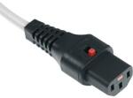 IEC Lock Cablul de alimentare IEC C14/IEC C13 drept M/F 1m alb cu blocare IEC LOCK (IEC-PC1121)