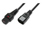 IEC Lock Cablul de alimentare IEC C14/IEC C13 drept M/F 5m negru cu blocare IEC LOCK (IEC-PC1071)