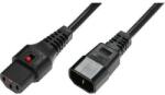 IEC Lock Cablul de alimentare IEC C14/IEC C13 drept M/F 3m negru cu blocare IEC LOCK (IEC-PC1022)