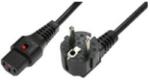 IEC Lock Cablu de alimentare Schuko/IEC C13 unghiular M/F 2m negru cu blocare IEC LOCK (IEC-EL182S)