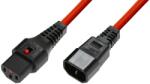 IEC Lock Cablul de alimentare IEC C14/IEC C13 drept M/F 3m roșu cu blocare IEC LOCK (IEC-PC1387)