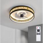 Brilagi - Ventilator LED de tavan dimabil, LED/34W/230V, 50 cm, negru/auriu + telecomandă (BG4015)
