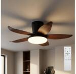 Brilagi - Ventilator de tavan LED dimabil 32W/230V, 95 cm, negru/maro, cu telecomandă (BG3999)