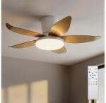 Brilagi - Ventilator de tavan LED dimabil/32W/230V, 95 cm, alb/maro + telecomandă (BG3998)