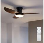 Brilagi - Ventilator de tavan cu LED dimabil, 38W/230V, 100 cm, negru/maro + telecomandă (BG4021)