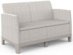 Keter Scandi Forma 2 Seaters Sofa, Pebble Grey/Soft beige