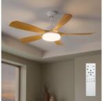 Brilagi - Ventilator de tavan cu lumină LED reglabilă LED/34W/230V 132 cm alb/maro + telecomandă (BG4002)
