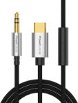 PowerLocus Аудио кабел PowerLocus - J2, USB-C към AUX, с микрофон (pwl-auxusb-c-black)