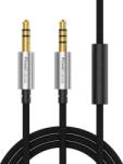 PowerLocus Аудио кабел PowerLocus - 3.5 mm/3.5 mm, с микрофон, 1 m, черен (aux-j1-black)