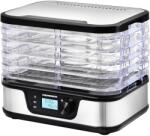 Heinner Heiner EliteDry HFD-K380DSS gyümölcs- és zöldségaszaló, 320-380 W, LED kijelző és érintőképernyős vezérlés, 6 rozsdamentes acél tálca, 1 gyümölcstekercs tálca, 1 kis rácsos tálca, 35-75 Celsius fok (H