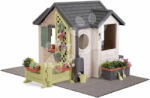 Smoby Căsuță de grădină pentru copii pe pardosea Garden House Life Smoby cu jgheab, extensibilă cu filtru UV de la 24 luni (SM810308-J) Casuta pentru copii