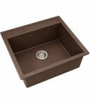 Kevmil Milan gránit egymedencés mosogatótál csaplyukkal 600 x 500 mm - mokka (KM-G-MILAN-mokka)