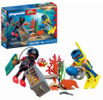 Playmobil - Jucarie de rol Scafandri politist si hot cu comoara (PM72078) - roua