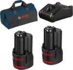 Bosch Set acumulatori 12V 2 acumulatori Li-Ion, 2Ah + Încărcător + Geantă textilă (0615990L0W)