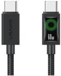 USAMS U92 adatkábel Type-C - Type-C 60W PD gyorstöltő 120cm FEKETE SJ773USB01 (SJ773USB01)