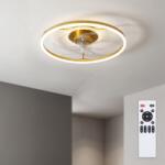 Brilagi - Таванен вентилатор с димируема LED/66W/230V, 55 cm, бял/златист + дистанционно управление (BG4018)