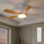 Brilagi - Таванен вентилатор с регулируема LED светлина LED/34W/230V 132 cm бял/кафяв + дистанционно управление (BG4002)