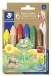 STAEDTLER Creioane cerate, groase, hexagonale, STAEDTLER "Noris Junior 224", 6 culori diferite, 6 buc