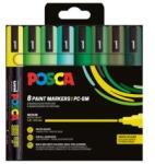 uni Marker decorativ, set, 1, 8-2, 5 mm, UNI "Posca PC-5M", 8 culori diferite de verde, 8 buc