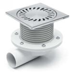 MCH Chudej Sifon de pardoseala MCH cu iesire orizontala DN50 H reglabil, complet din otel inox, cu guler flansa (MCH.445)