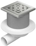 MCH Chudej Sifon de pardoseala MCH iesire orizontala D50 H reglabil cu gratar de inox Labyrinth 125x125 si guler (MCH.L1425XL)