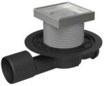 MCH Chudej Sifon de pardoseala MCH MULTI-INLET iesire orizontala D50 h regl. gratar de inox LABYRINTH 122x122 si guler (UD) (MCH.L1427A)