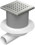 MCH Chudej Sifon de dus cu evacuare laterala D50 cu flotor antimiros, cadru si gratar de inox tip gate 125X125 mm (MCH.G1425NXL)