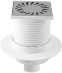 MCH Chudej Sifon de pardoseala MCH cu iesire orizontala DN 50 H reglabil-otel inox cu guler (MCH.414L)