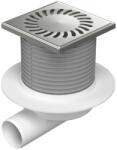 MCH Chudej Sifon de dus cu evacuare laterala D50 cu flotor antimiros, cadru si gratar de inox SUN 125x125 mm (MCH.425NXL)