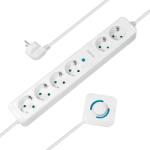 LogiLink Prelungitor cu 6 prize, LogiLink, 1.5m, Alb (LPS271)