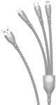 Dudao 3 az 1-ben USB-kábel - Lightning / microUSB / USB Type C 65W, 1, 2 m szürke (L20X)