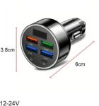  Autós USB gyorstöltő feszültség kijelzéssel