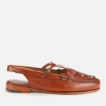 Hereu Roqueta Leather T-Bar Sling Back Flats - Tan