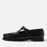 Hereu Alber Crinkled Glossy Leather Flats - Black
