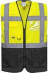 Portwest hi-vis warsaw executive c476 / Светлоотразителна жилетка - hv жълто/черно 5xl (c476ybr5xl)