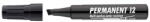 ICO Permanent 12' Alkoholos marker, 1-4 mm, vágott, fekete (TICP12FK)