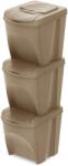 KEDEN Set de coșuri pentru sortare Sortibox Eco Wood 3×25 l, Naturo Cos de gunoi