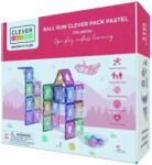 Cleverclixx Joc magnetic Circuit pastel cu bile - 110 Piese, Cleverclixx (CC-1001) Jucarii de constructii magnetice