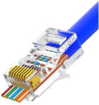 Nestron NPN-RJ45-1C5PTU-PC10 UTP RJ45 csatlakozó; Cat5e; átfűzhető; fali és patch kábelekhez; 10 db/ (NPN-RJ45-1C5PTU-PC10) - hik-online