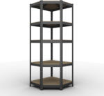 Apolcod Fekete fém polcrendszer ECONOMY - sarok - 180x70x40 (5 polcos)