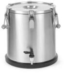 HENDI Szigetelt hordozható ételtárolóedény - csappal - Profi Line - 20L -Ezüst - ⌀330x(H)360mm - HENDI 710227