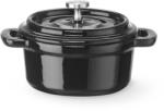 HENDI Zománcozott öntöttvas fazék - 0, 27L - Fekete - 130x100x(H)48mm - HENDI 626894