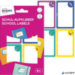 Avery Zweckform Füzetcímke, 68x46 mm, kézzel írható, AVERY ZWECKFORM, vicces, 8 címke/csomag (SCHOOL8S) - alter