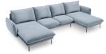 Cosmopolitan Design Coltar in forma de U cu 6 locuri Vienna cu tapiterie din catifea (COS_U_51_F1_VIENNA2)