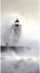  Casadeco Rivage 84269216 PANORAMIQUE PHARE de FELGUEIRAS Natur Tengeri vihar a világítótoronynál krémsárga szürke barna falpanel (84269216)