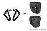 Customacces Leather saddlebag CUSTOMACCES IBIZA Negru pair, with universal support (224195)